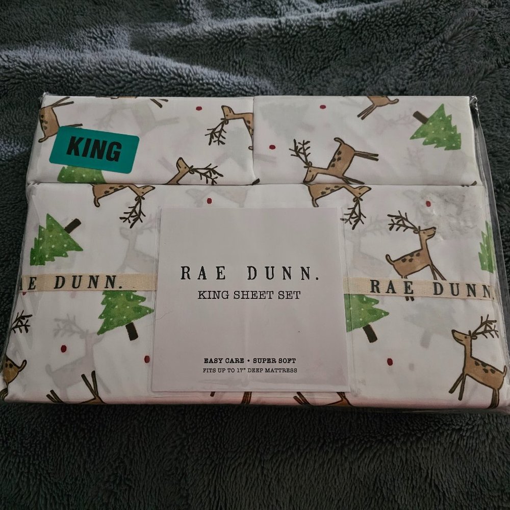Rae Dunn King Sheet Set Christmas
